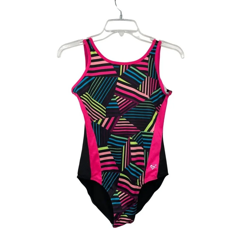 Justice Active Leotard Girls 16 Used Colorful Sleeveless